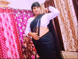 Black saree beautiful sexy